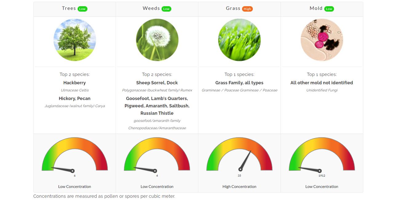 Pollen count may 13 2022 family allergy asthma care